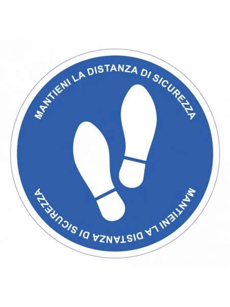 ADESIVO "MANTIENI LA DISTANZA DI SICUREZZA" 30CM CALPESTABILE