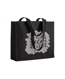 SHOPPER IN COTONE COLOR CON SOFFIETTO stampata