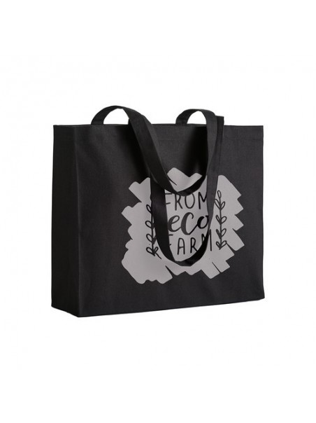 SHOPPER IN COTONE COLOR CON SOFFIETTO stampata
