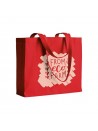 SHOPPER IN COTONE COLOR CON SOFFIETTO stampata