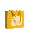 SHOPPER IN COTONE COLOR CON SOFFIETTO stampata