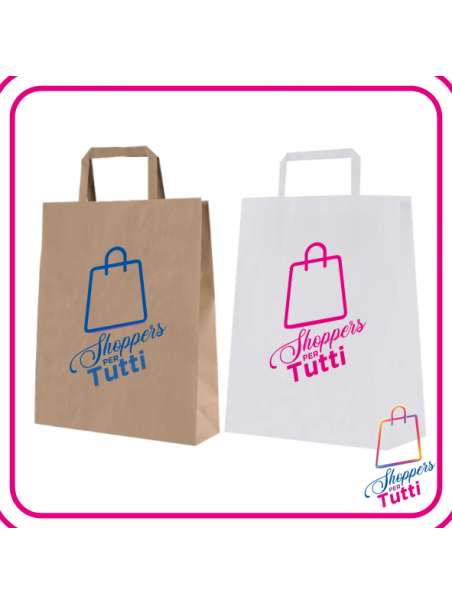 Shopper con manico a piattina stampa 1 colore stampata