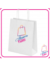 Shopper Bianca in Carta con Manico Ritorto