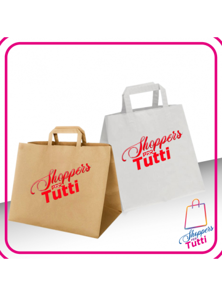 Shopper Take Away Monocolore - Bianca Avana stampata