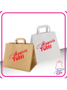 Shopper Take Away Monocolore - Bianca Avana stampata