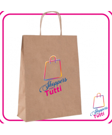 Shopper Avana in Carta con Manico Ritorto full color stampata