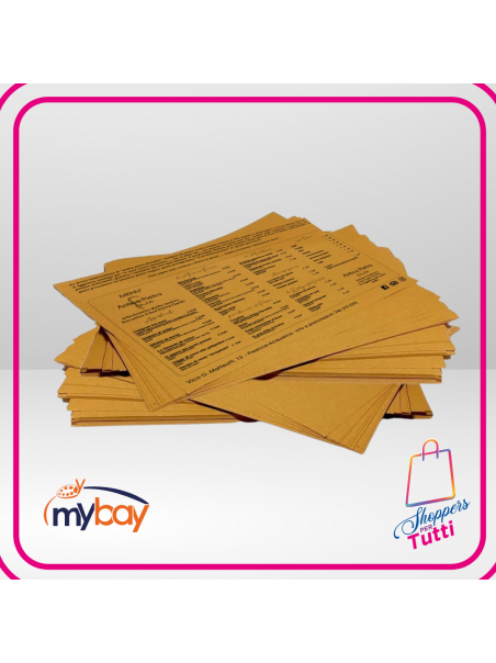 Tovagliette sottopiatto in carta usomano o paglia personalizzate con stampa a colori o in toni di grigio.