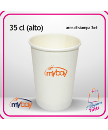 Bicchiere in Cartoncino Bianco 35 cl alto – Personalizzato 1