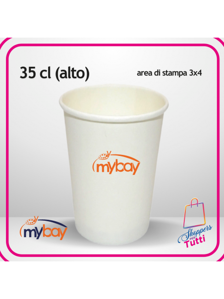 Bicchiere in Cartoncino Bianco 35 cl alto – Personalizzato 1