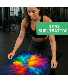 Asciugamano palestra 30×130 cm in spugna, stampa full color su tutta la superficie.
