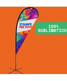 Bandiera a goccia stampata in sublimazione completa di asta in alluminio.