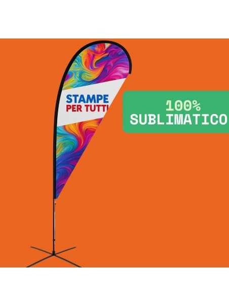 Bandiera a goccia stampata in sublimazione completa di asta in alluminio.