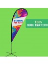 Bandiera a goccia stampata in sublimazione completa di asta in alluminio.