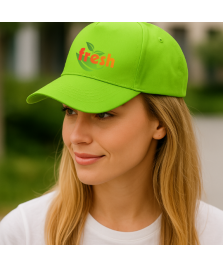 cappellino 5 pannelli in cotone verde con visiera precurvata