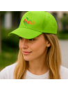 cappellino 5 pannelli in cotone verde con visiera precurvata