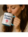 DONNA CHE BEVE DATazza Personalizzata in Ceramica Interno Colorato azzurro