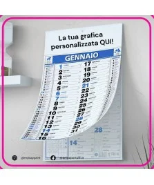 Calendario Olandese Classic 12 fogli personalizzato blu con grafica promozionale