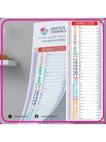 Calendario Olandese Silhouette stampata