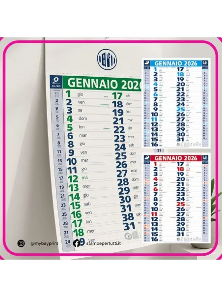 Calendario Olandese Bilaterale stampata