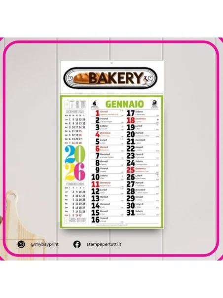 Calendario Olandese Color stampata