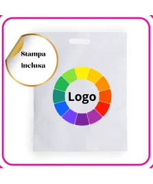 Shopper in TNT bianca - personalizzata full color