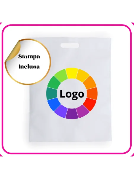 Shopper in TNT bianca - personalizzata full color