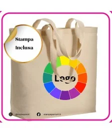 Shopper in cotone organico 135gr personalizzata full color