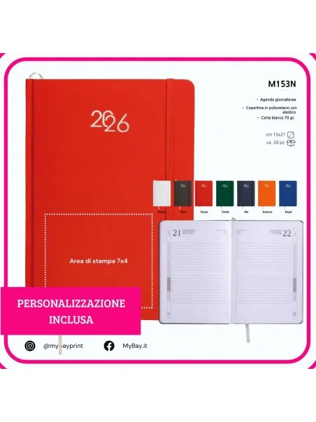 Agenda giornaliera 15x21 stampata