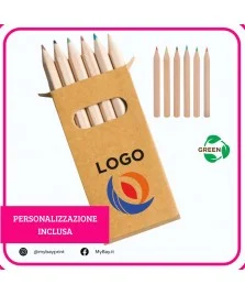 Set 6 Pastelli con astuccio ecologico personalizzato stampata