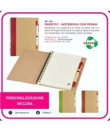 Notebook ecologico con penna stampata