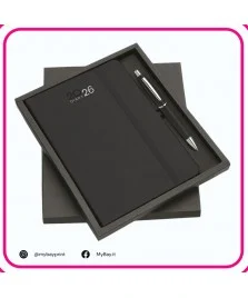 Astuccio con agenda e penna stampata