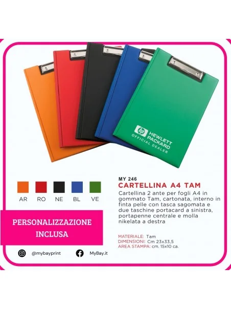 Cartellina A4 TAM con clip – Serigrafia 1 colore stampata