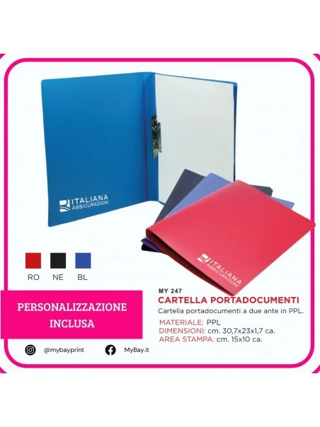 Cartella portadocumenti A4 in PPL – Serigrafia 1 colore stampata