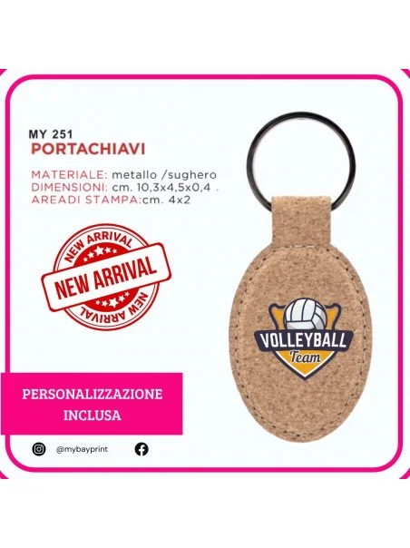 Portachiavi in sughero – Stampa full color stampata