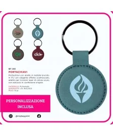 Portachiavi rettangolare in sughero e metallo – Stampa full