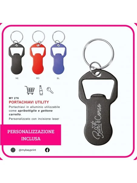 Portachiavi utility in alluminio stampata