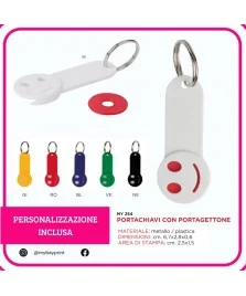 Portachiavi con portagettoni in plastica stampata