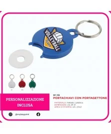 Portachiavi con portagettoni in plastica stampata