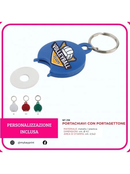 Portachiavi con portagettoni in plastica stampata