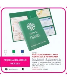 Portadocumenti 2 ante con tasca e portacard. stampata