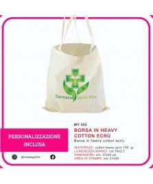 Borsa in Heavy Cotton Ecrù stampata