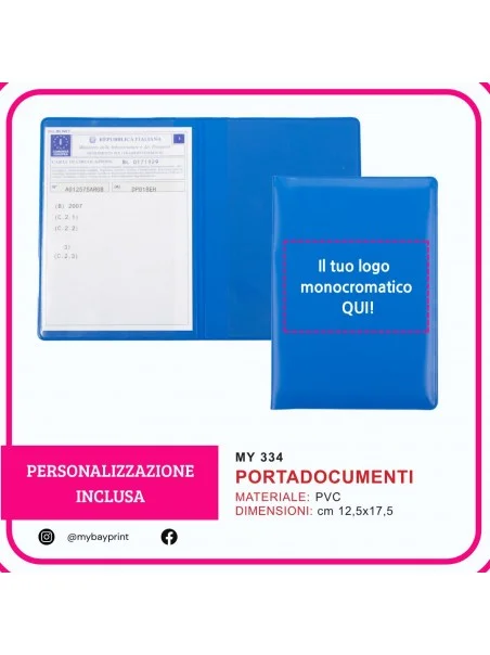 copy of Portadocumenti auto personalizzato con fascia cucita