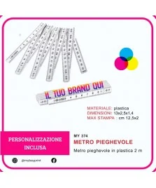 Metro pieghevole in plastica 2m stampata