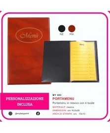 Portamenu in similpelle Mexico – stampa serigrafica 1 colore