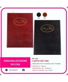 Carta dei vini in Mexico – stampa serigrafica 1 colore stampata