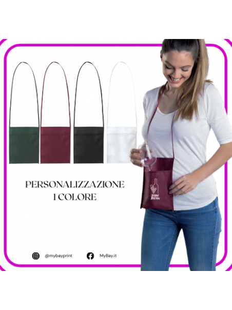 Tracolla portabicchieri per degustazioni in TNT 70 g/m² stampata