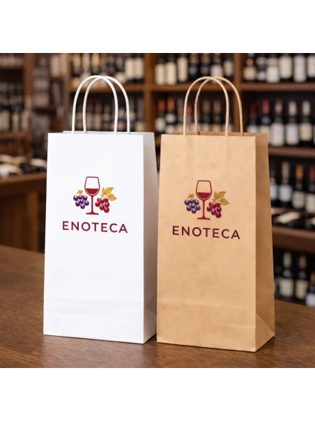 SHOPPER PORTABOTTIGLIE IN CARTA stampata