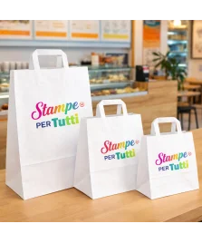 Shopper con manico a piattina stampa full color stampata