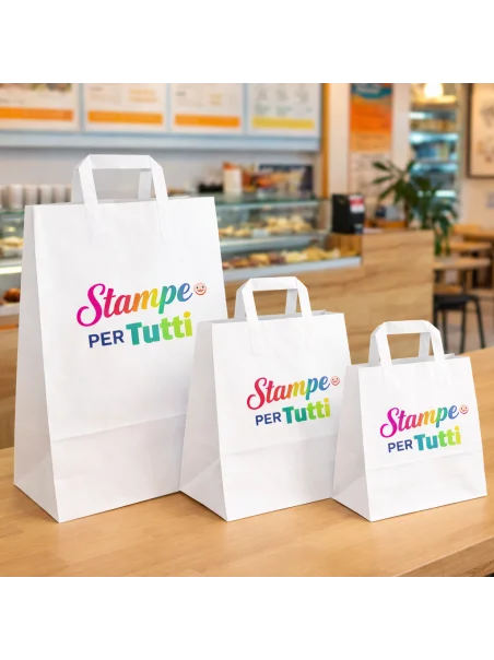 Shopper con manico a piattina stampa full color stampata