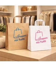 Shopper con manico a piattina stampa 1 colore